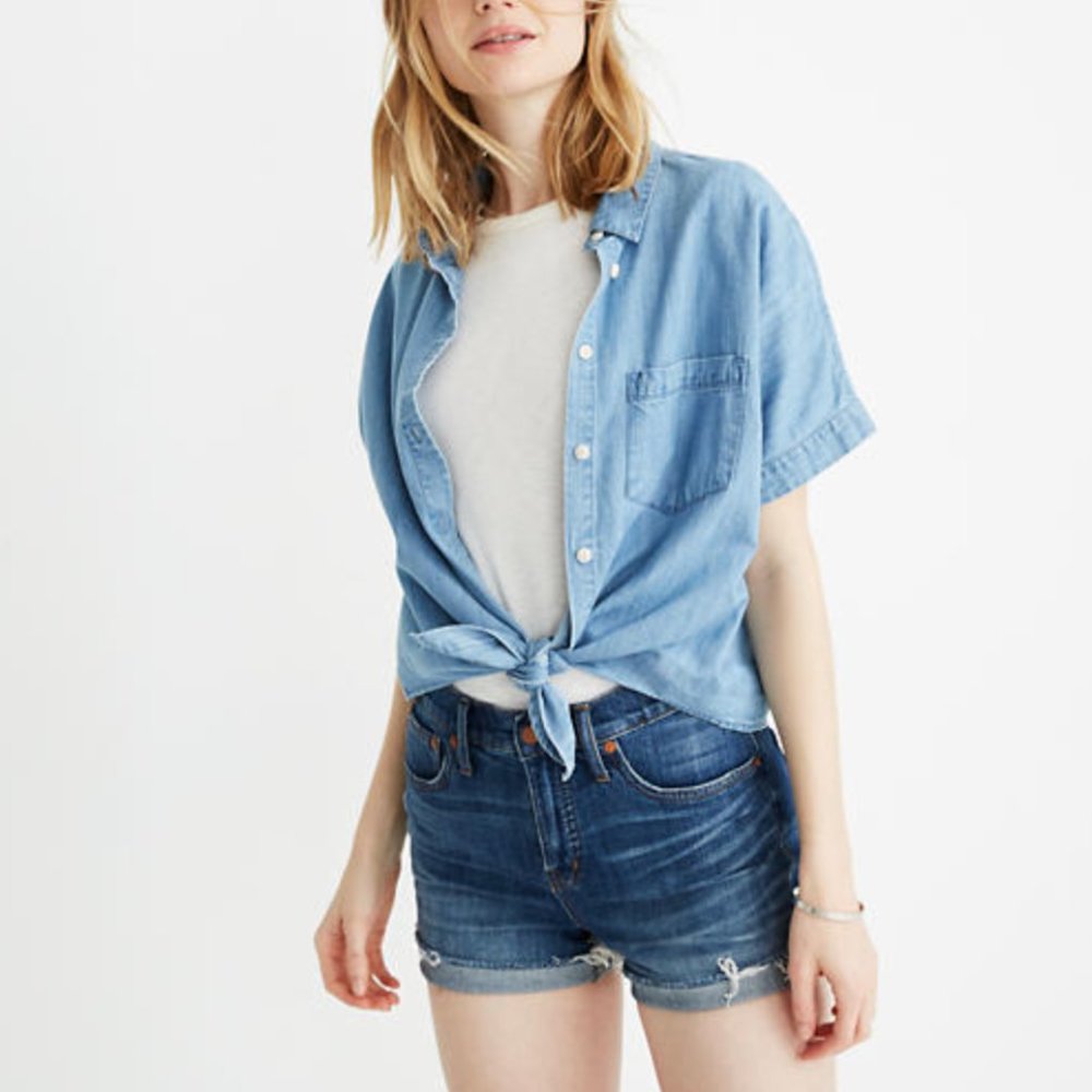 Madewell High-Rise Denim Shorts in Glenoaks Wash: Cutoff Edition - Size 28